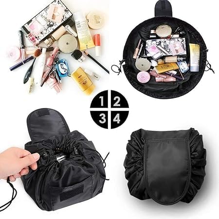 Trousse de maquillage ronde pliable