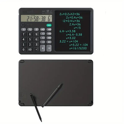 Calculatrice portable avec tablette d'écriture