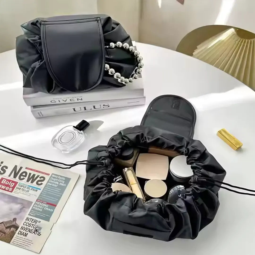 Trousse de maquillage ronde pliable