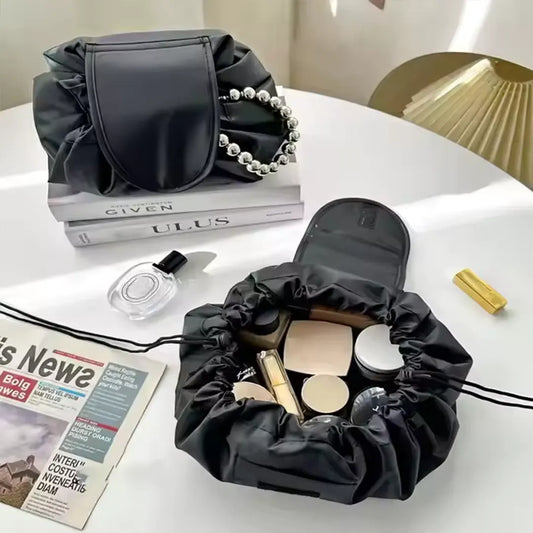 Trousse de maquillage ronde pliable