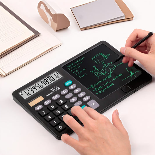 Calculatrice portable avec tablette d'écriture