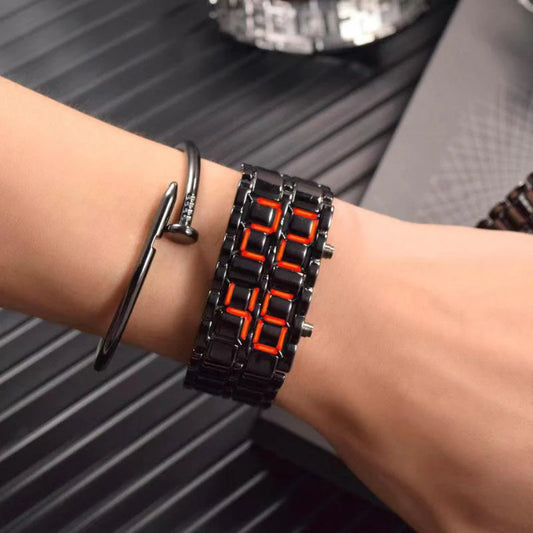 Montre Électrique En Acier Inoxydable